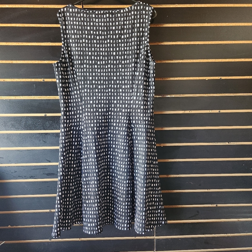 New York & Company Black and White Patterned Midi Dress Size XL - Picture 5 of 6